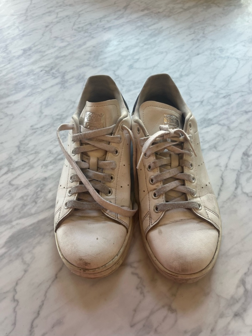 Women's Low-Top Leather Lace-Up Sneakers in Off-White